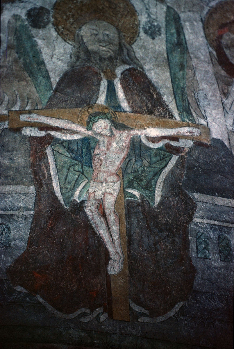 Kalkmålning i Viksta kyrka, Viksta socken, Uppland 1986