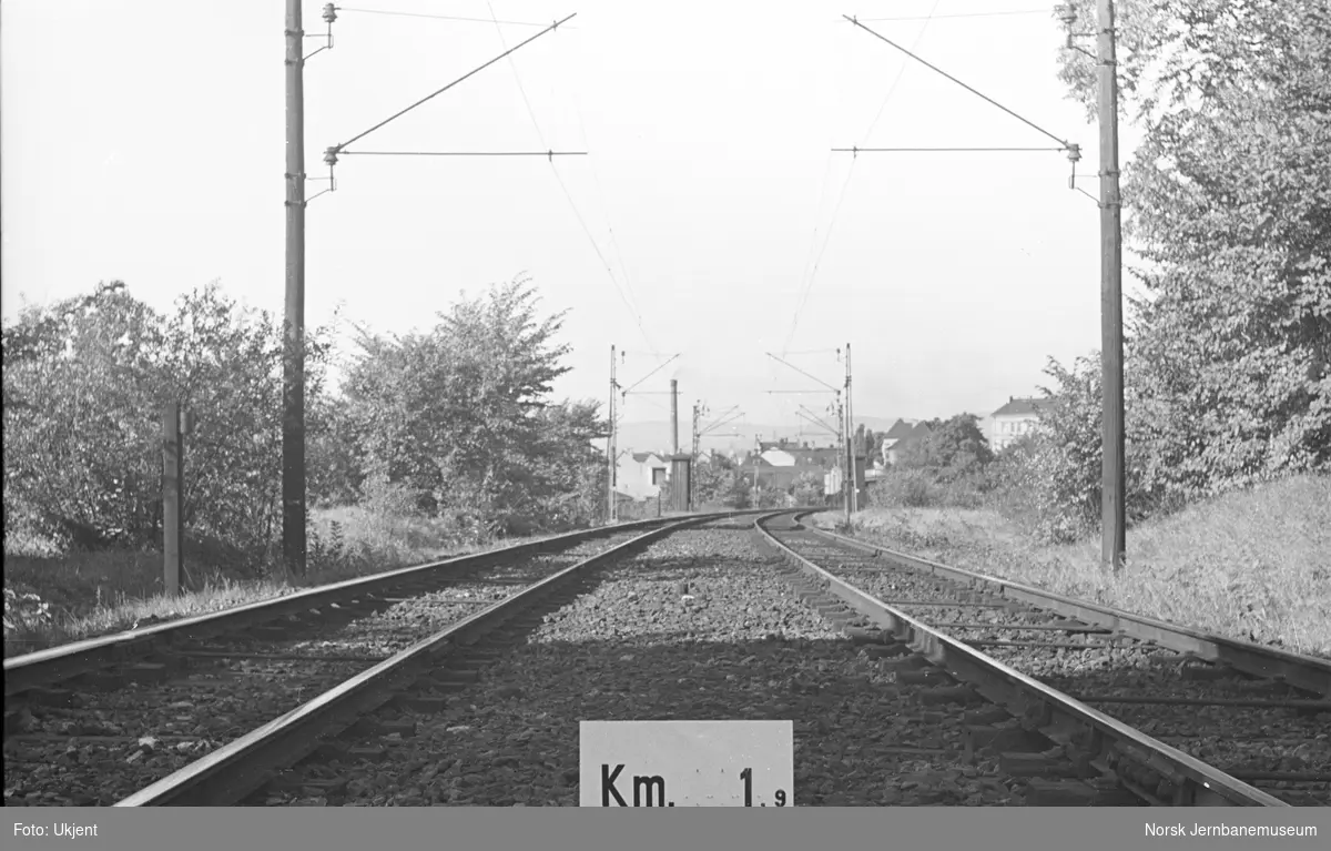 Hovedbanen : linjeføring km 1,9