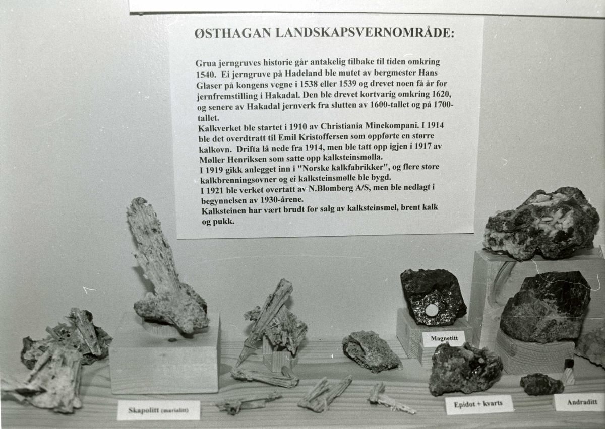Utstilling på Hadeland Bergverksmuseum.