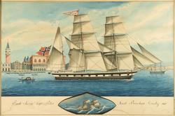 Bark Sverre Capto. Peter Jacob Brechan, Venedig 1861 [Akvare