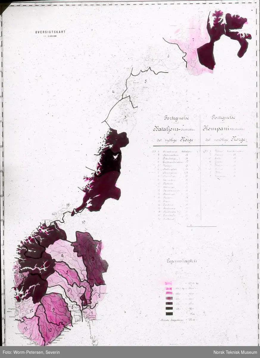 Kart over Norge, viser brystmål