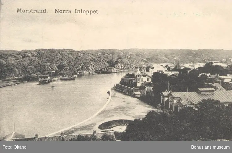 Tryckt text på kortet: "Norra Inloppet, Marstrand."