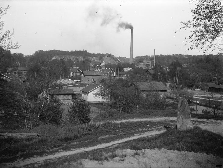 Enligt fotografens noteringar: "Munkedals fabrik omkring 1909."