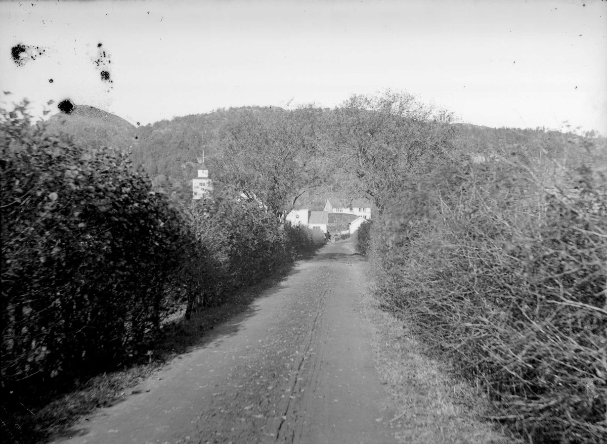 Gamleveien sett fra Hauge mot Sokndal kirke