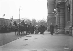 president Roosevelts besøk, ankommer Nationaltheatret til fo