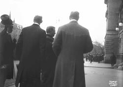 president Roosevelts besøk, ankommer Nationaltheatret til si