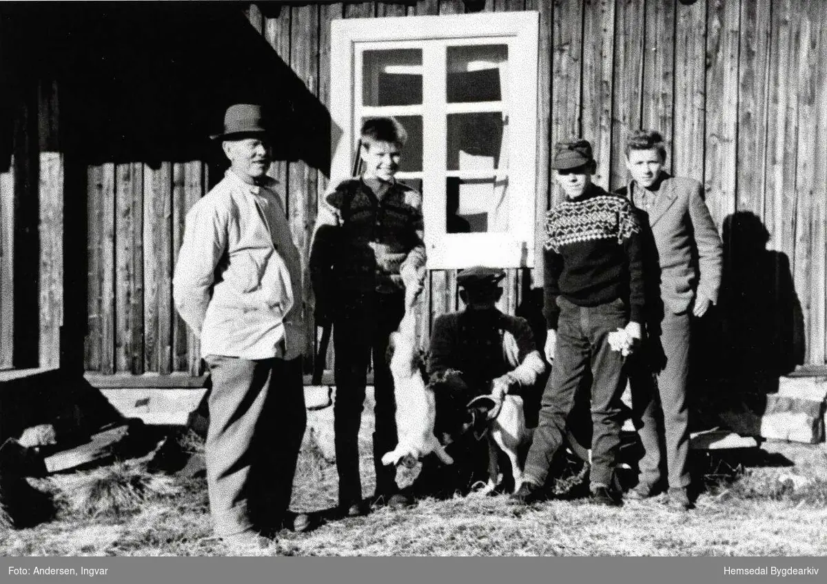 Sjugurd og Syver Hjelmen, Artur Andersen Mjøndalen, Knut Olav Halbjørhus og Kåre Thorset, ca. 1960