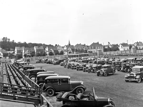 utstilling, Østfoldutstillingen, bilparkering, gateparti, hu