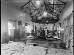 Hafslund A/S i Skjeberg, 1936. Interiør fra kraftstasjon.