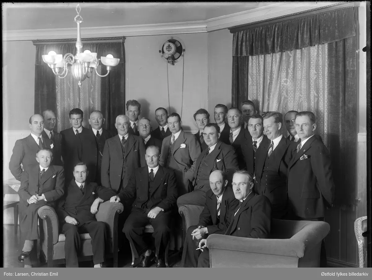 Ukjent gruppe menn 1939-40, interiør.