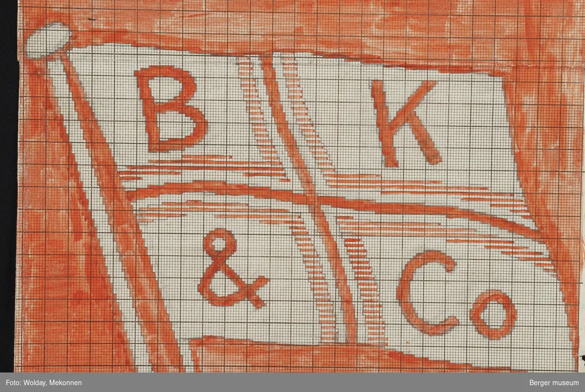 Rederiflagg med logo B K & Co (Bruusgaard og Kiøsterud & Co - Drammens rederi)
