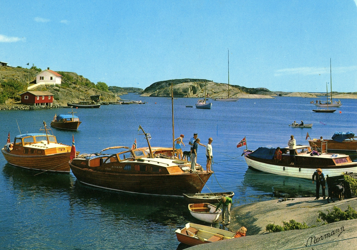 Postkort av Portør havn, Kragerø.