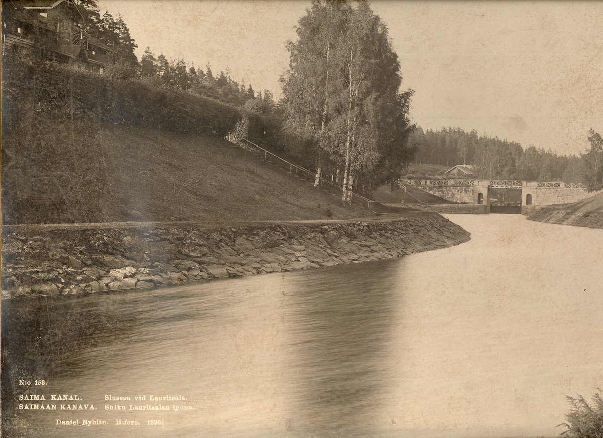 Saima kanal, Slussen ved Lauritsala, Finland 1890