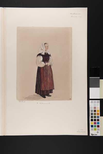 "Lima" . Kvinna i dräkt. Akvarell av P Södermark 1850.