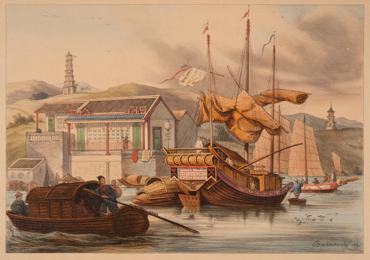 Djonker, hus och kinesiska pagoder. Resa i Kina 1841.