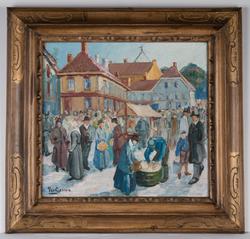 Stavanger torv [Olje på lerret]