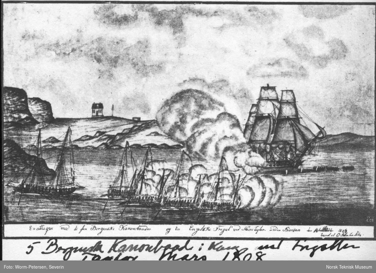 Bergensk kanonbåt i kamp med fregatten Taylor mars 1808