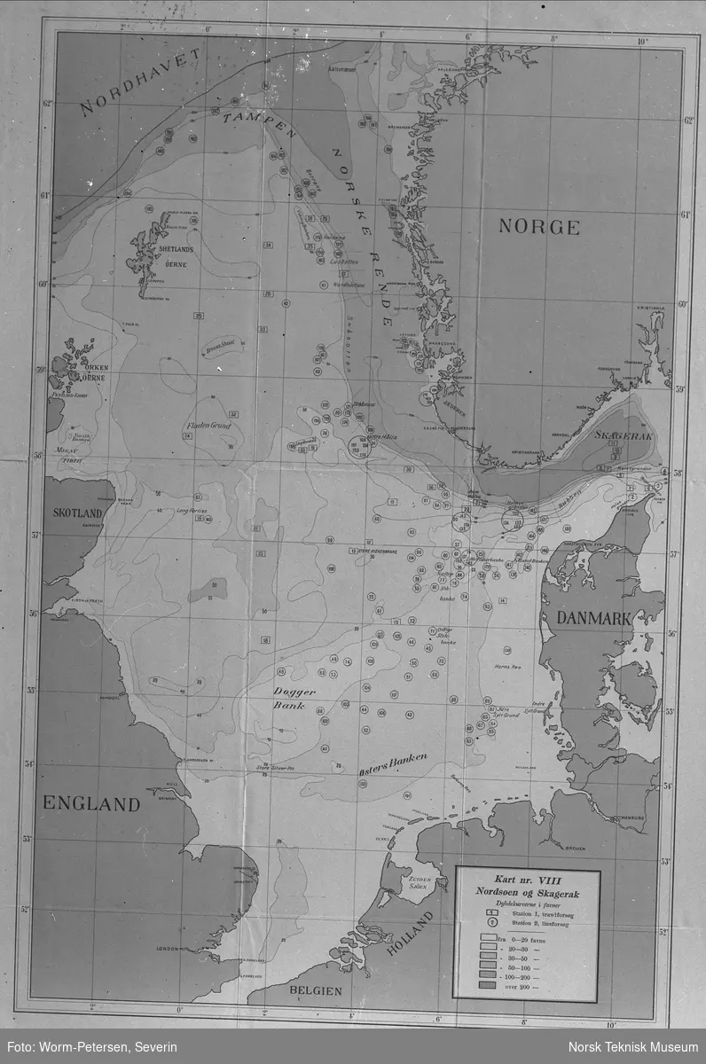 Kart over Nordsjøen