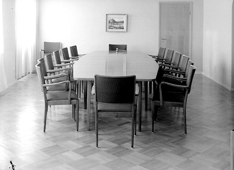 Kommunhuset i Ramsberg, interiör av konferensrummet.
Wigrell & Co (beställare).