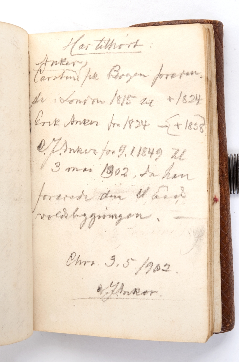 1 engelsk almanakk fra 1815.
Tilhørt Carsten Anker.