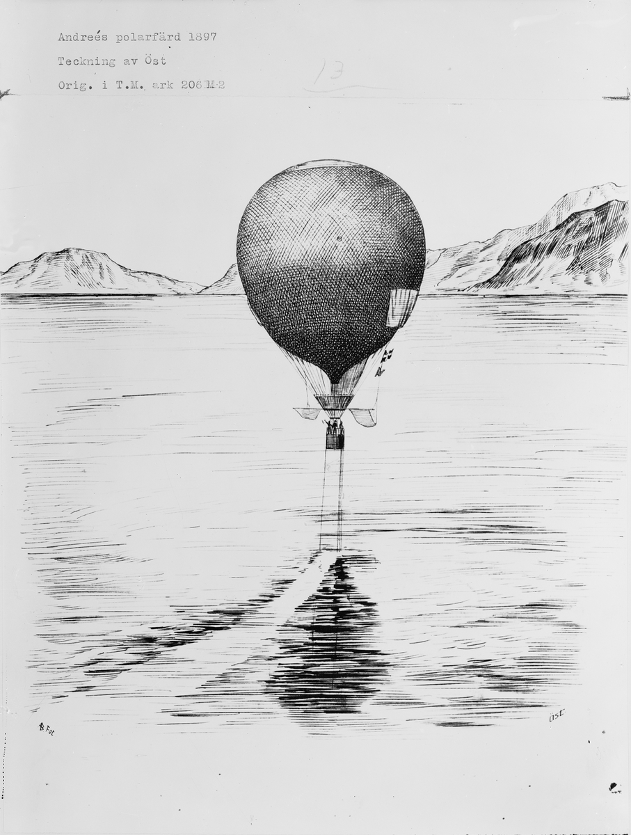 S.A. Andrées friballong "Örnen" avseglar från Danskön på Spetsbergen den 11 juli 1897.