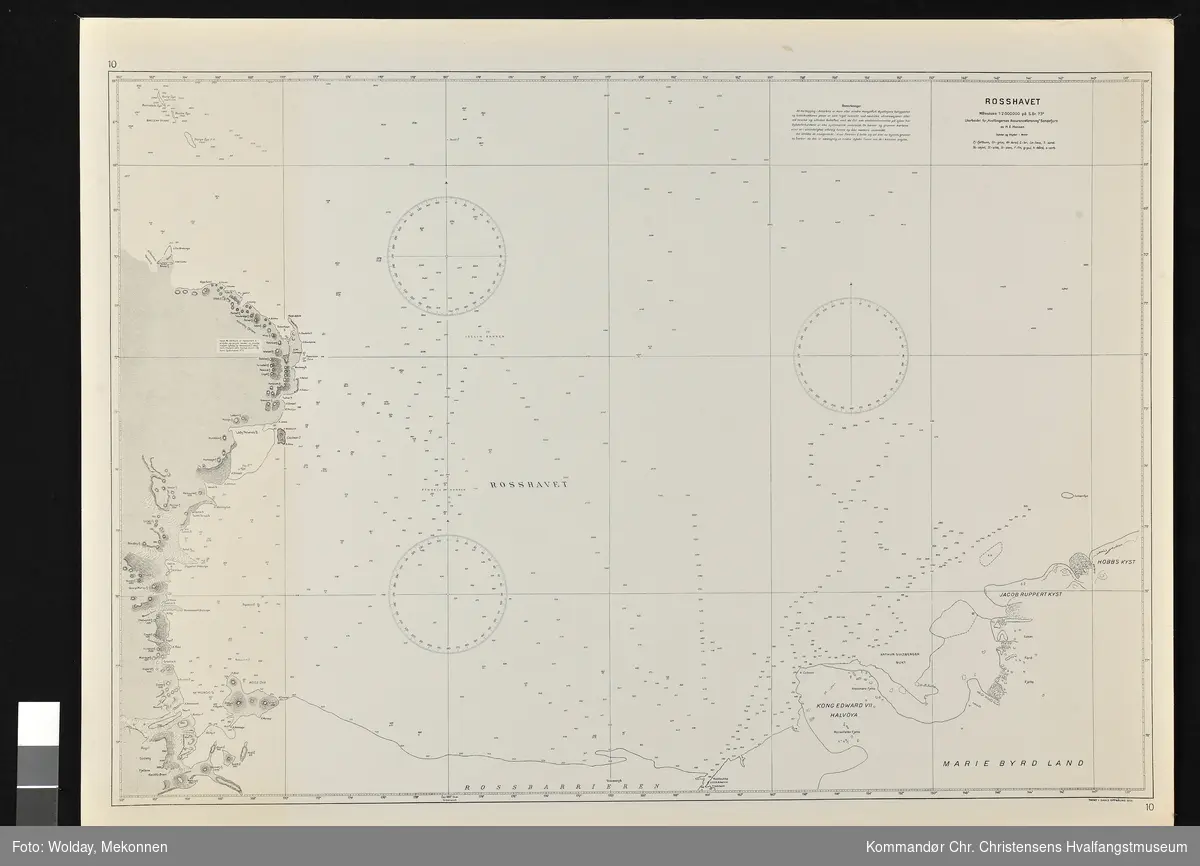 Rosshavet, Rossbarrieren, Jacob Ruppert kyst, Hobbs kyst, Marie Byrd land, Ballenyøyene mm.