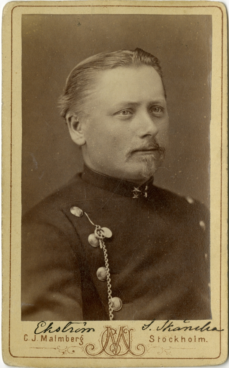 Porträtt av Herman Ekström, löjtnant vid Södra Skånska infanteriregementet I 25.
