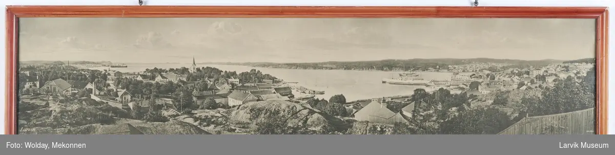Panoramabilde over Larvik by og havn.