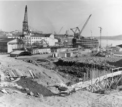 Skipsverft i Moss.
Moss Værft & Dokk A/S, før ca. 1960. Båt