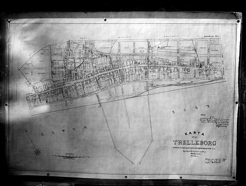 karta över trelleborg Karta över gamla Trelleb1929, 7644.   Trelleborgs museum 