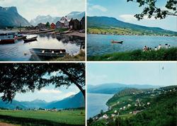 Postkort ";M-4792-0"; med fire motiv fra Nesset kommune, hvo