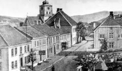 Repro fra Parkveien på Kirkelandet i Kristiansund rundt 1866