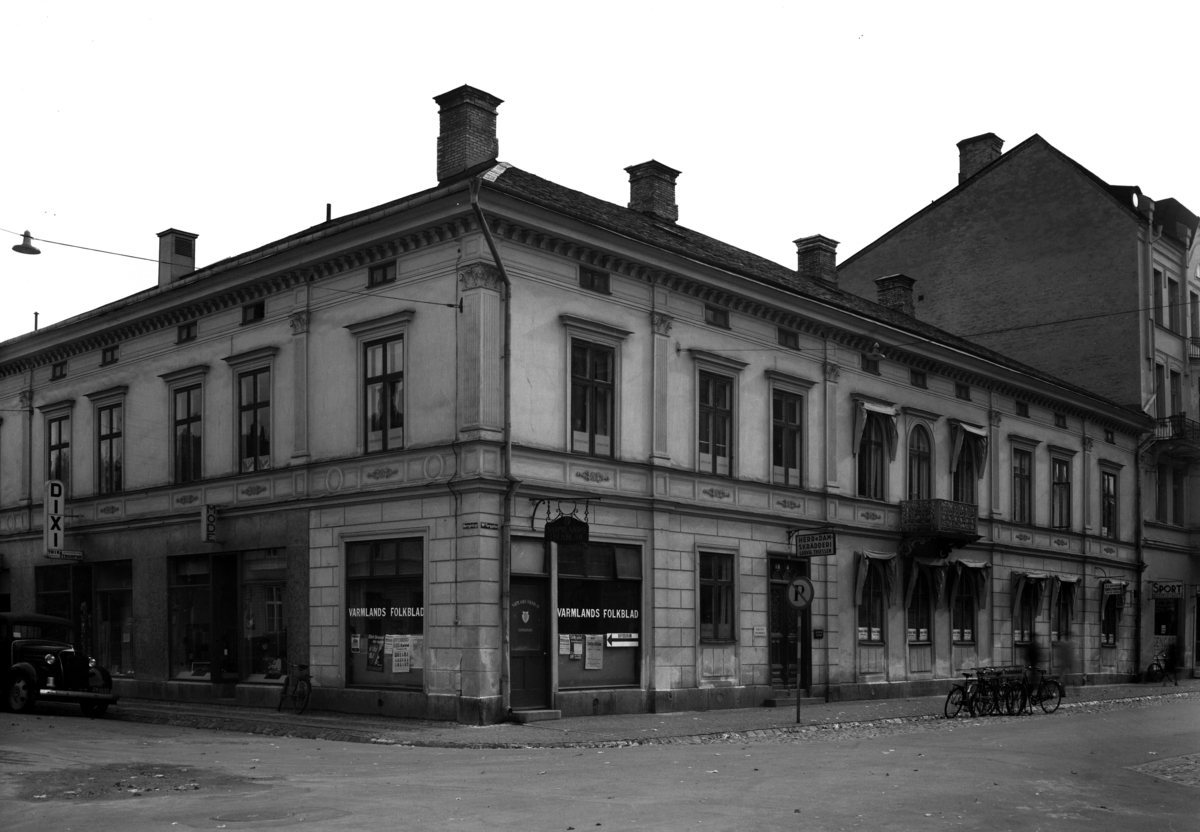 VF:s tryckeri och redaktion i hörnet Västra Torggatan–Herrgårdsgatan år 1940