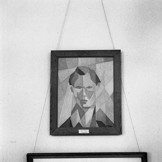 Självporträtt av Lars Gideon. Foto av tavla i Smålands museums samlingar.