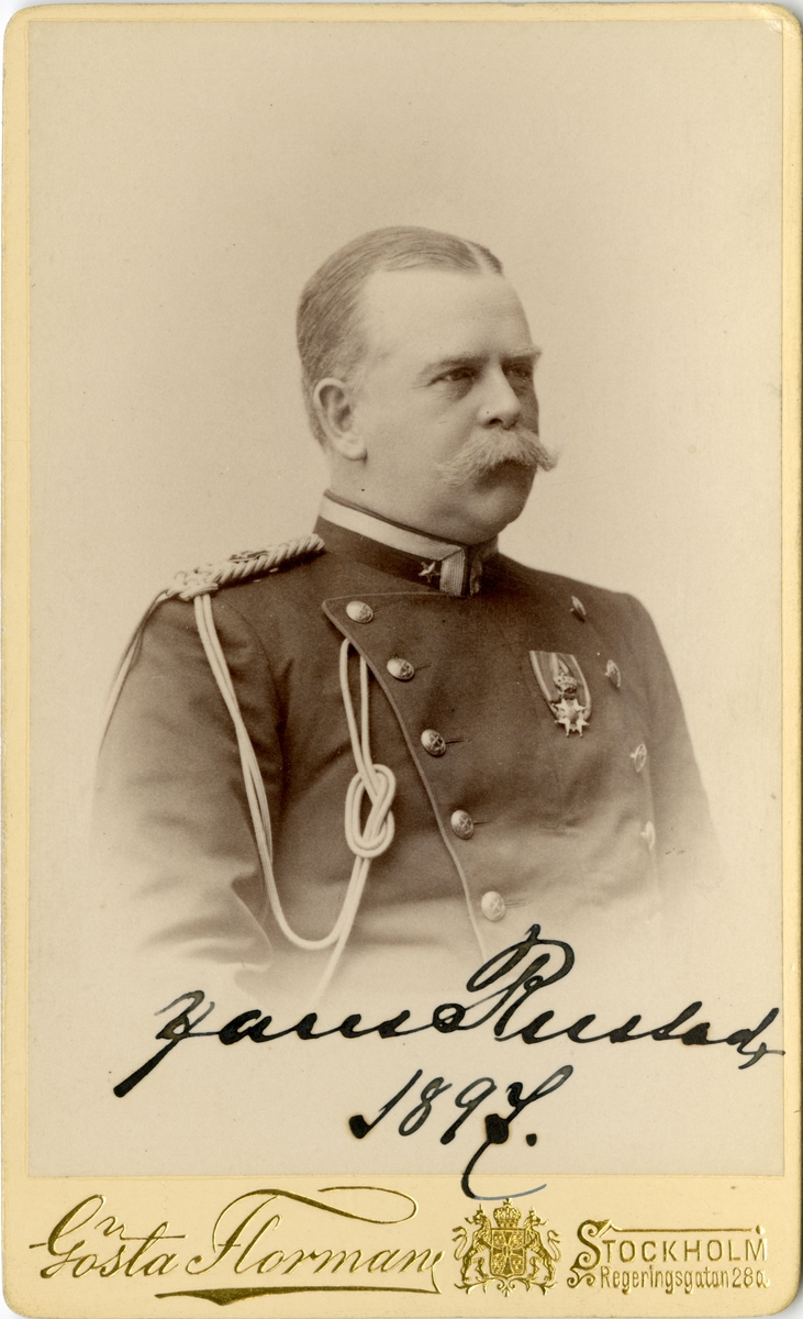 Porträtt av Hans Leopold Rustad, officer vid noska generalitetet och adjutant hos Oskar II.