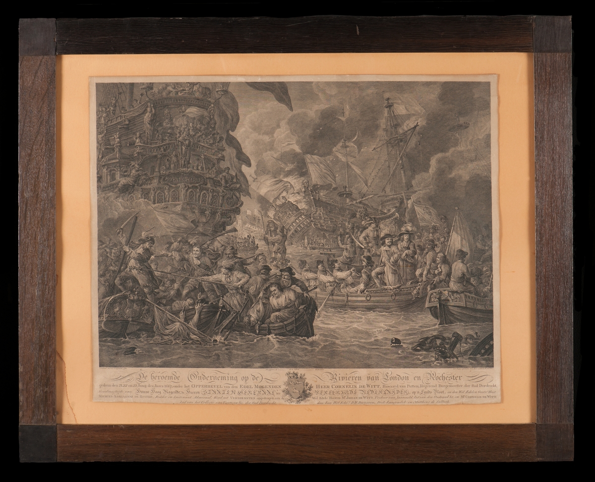 Sjöslag mellan holländare och engelsmän på Themsen 21-23 juni 1667 då holländarna erövrade skeppet The Royal Charles, tidigare kallat Naeseby.