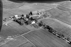 Skråfoto av gården Haugård i Rakkestad, 22 .juli 1951.