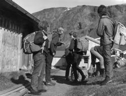 Jotunheimen. Veslefjell med Besseggen ruver over Gjendesheim