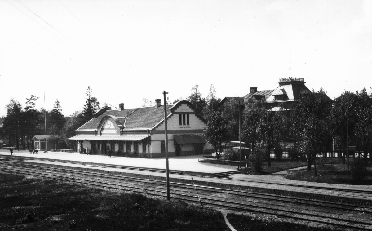 Järnvägsstationen i Sandviken. Foto 1926.