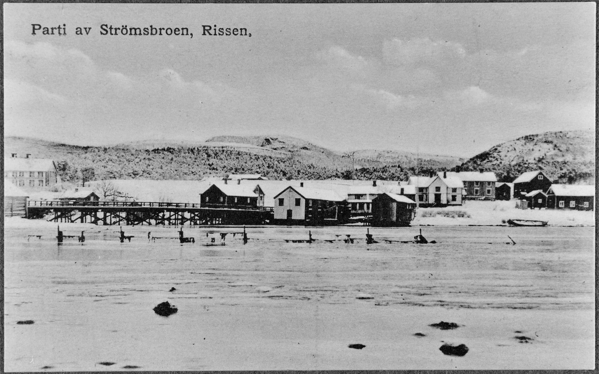 Postkort over Strømmen og Strømmensbrua, Rissa