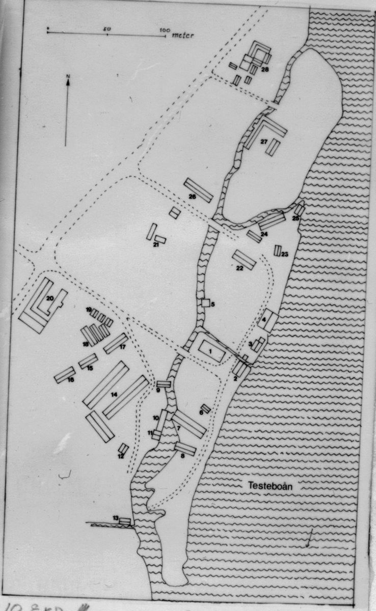 Karta över Strömsbro och Stigslund.
Kartan visar den äldre bebyggelsen utbredning.

Ur inventeringsrapport Stigslund 1977.
Karta 1865