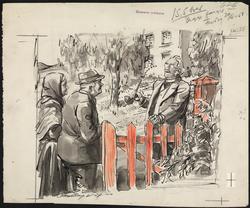 Møte ved gjerde [illustrasjon]