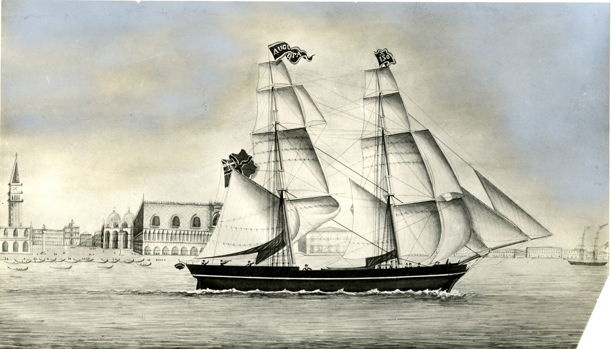 Brigg 'Augusta' (b.1841, Eckernfirde, S-H, Danmark), - i Venezia.