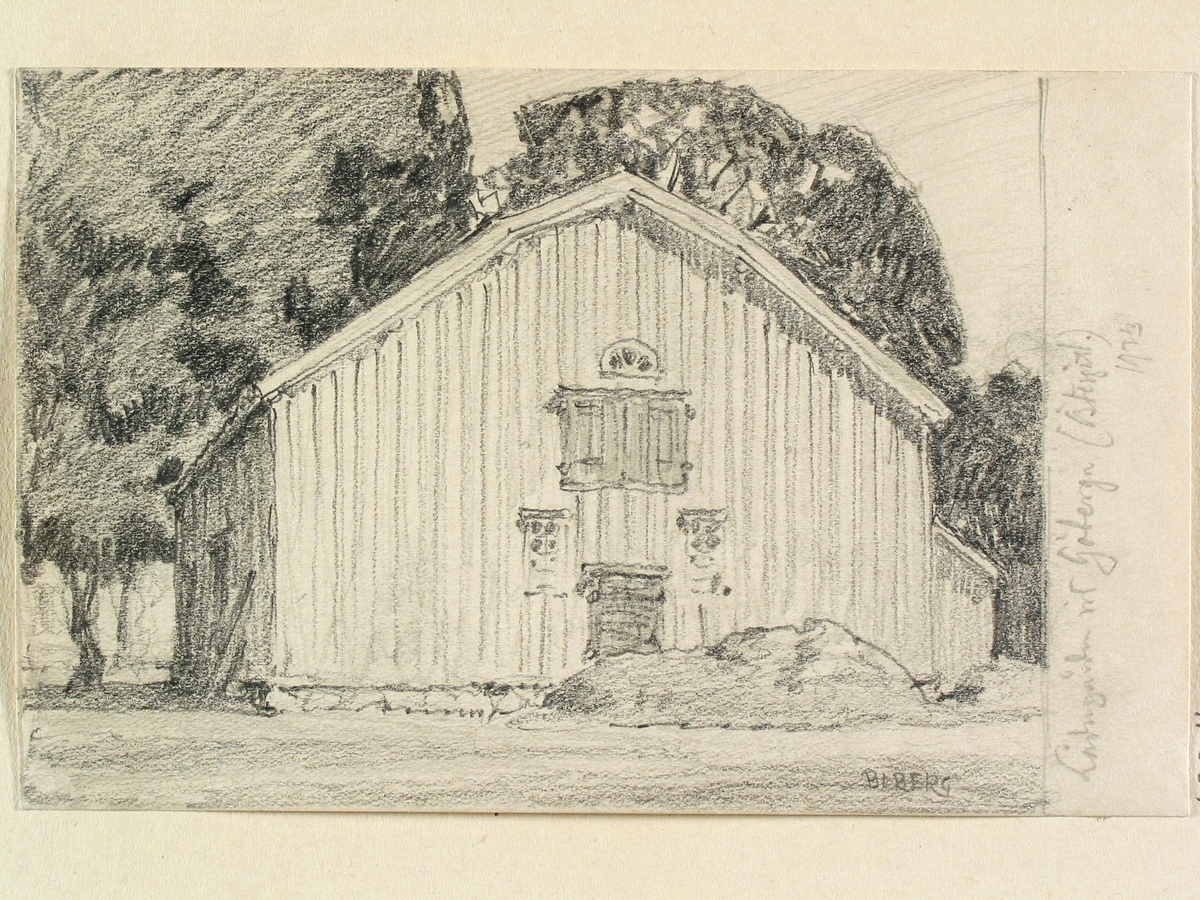 Teckning av Ferdinand Boberg. Småland, N. Vedbo hd., Linderås sn., Göberga, 