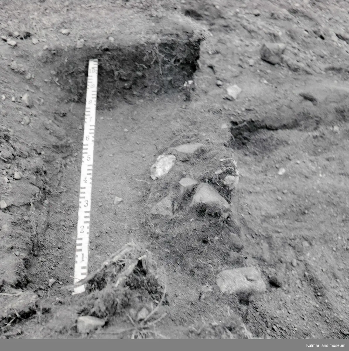 Arkeologisk utgrävning i Gråborg. Plan (snedfoto) från väster.