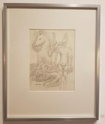 Blyanttegning, uten tittel. Tegning. 50x42 cm. Kr. 3.333 (Foto/Photo)