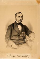 N H Knudtzon III. Tresnitt brukt som forside på ukebladet Sk