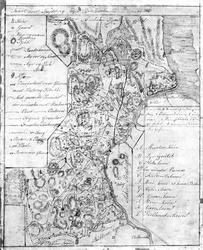 Kart over Spydeberg, ca. 1865. Avfotografert tegnet, tegnet 