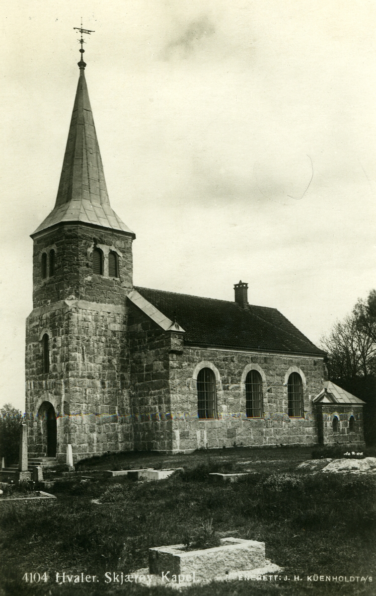 Hvaler. Spjæøy. Spjærøy kapell (nå: Spjærøy kirke). Kirken ble innviet 1891.


Enerett: Küenholdt