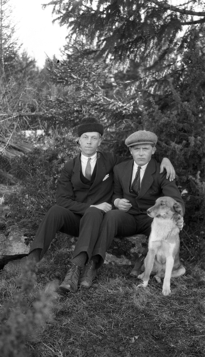 En serie på sju bilder av fire uidentifiserte personer, to kvinner og to menn. På det første bildet alle fire sammen, ellers to-og-to eller enkeltvis.